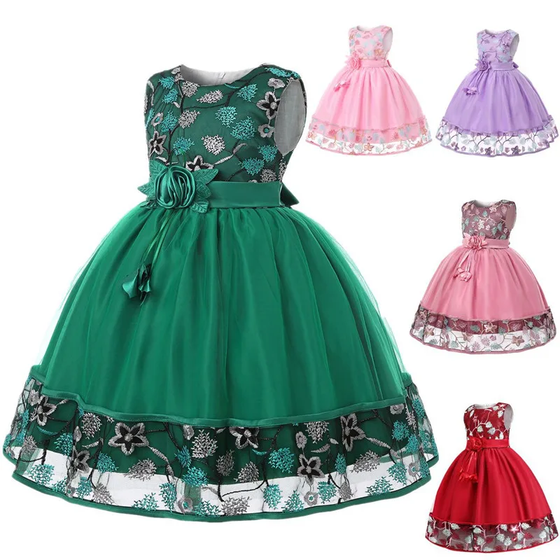 

Girls Embroidery Dress 2019 Easter Carniva Tutu Wedding Kids Dresses For Girls Vestidos Party Princess Dress Children Clothing