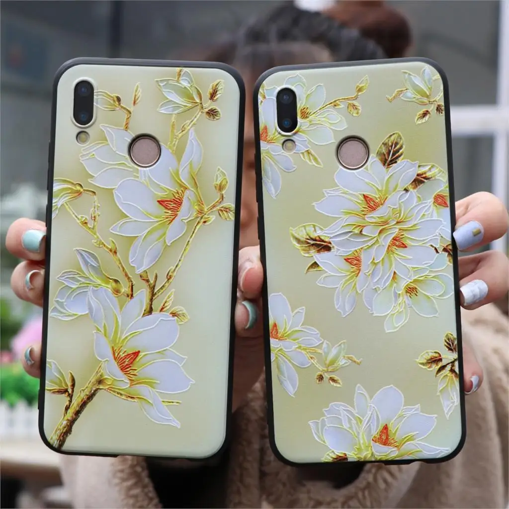 3D чехол из ТПУ с тисненым цветком для Huawei Honor 8X 7A Pro P20 P30 P8 P9 P10 Mate 10 20 Lite Mini P smart 2019 Nova