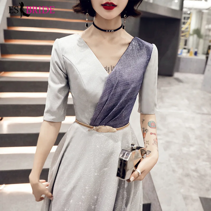 Royal Blue Special Occasion Dresses Starry Sky Evening Dresses Long V-neck Evening Dress Formal Dress Women Elegant ES2495