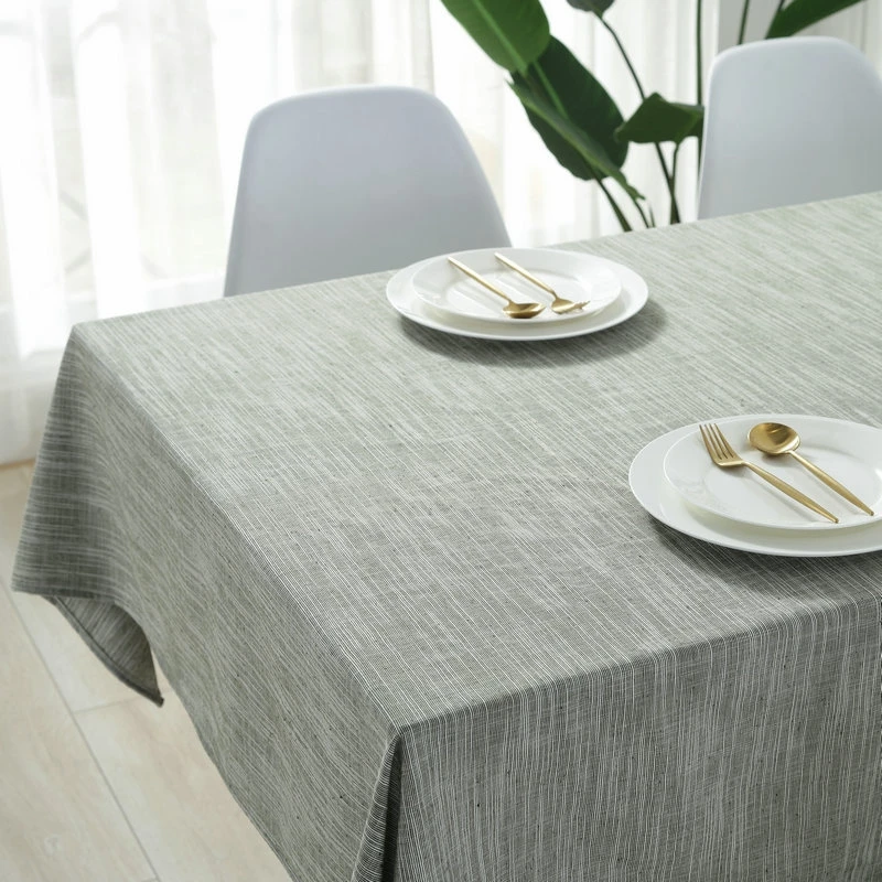 ROMANZO High quality Ramie Cotton Fabric Dining Tablecloth Solid Color