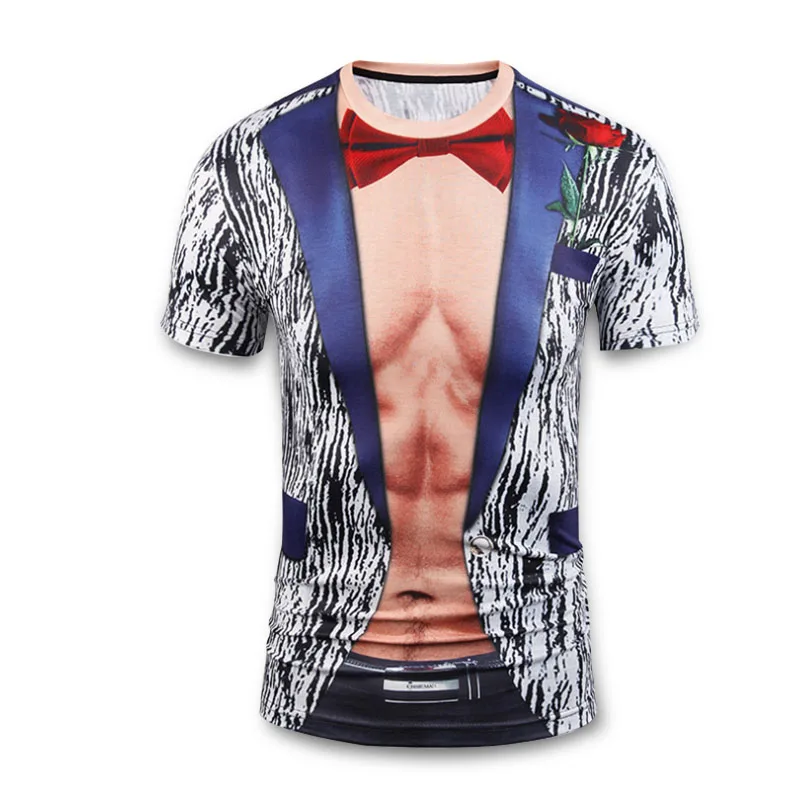 Fashion 3D T Shirt Men Funny T Shirt Boy Tops Tee Muscle