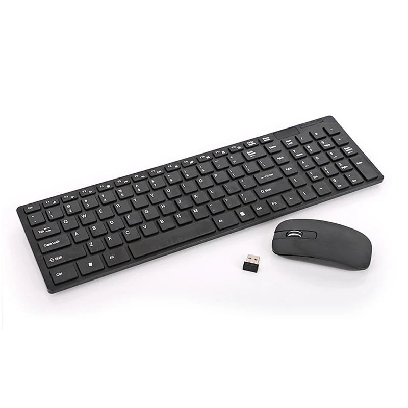 Ультра тонкий дизайн Белый Черный 2,4 ГГц Беспроводная клавиатура мышь для домашнего офиса ПК ноутбук Настольный компьютер Клавиатура Набор
