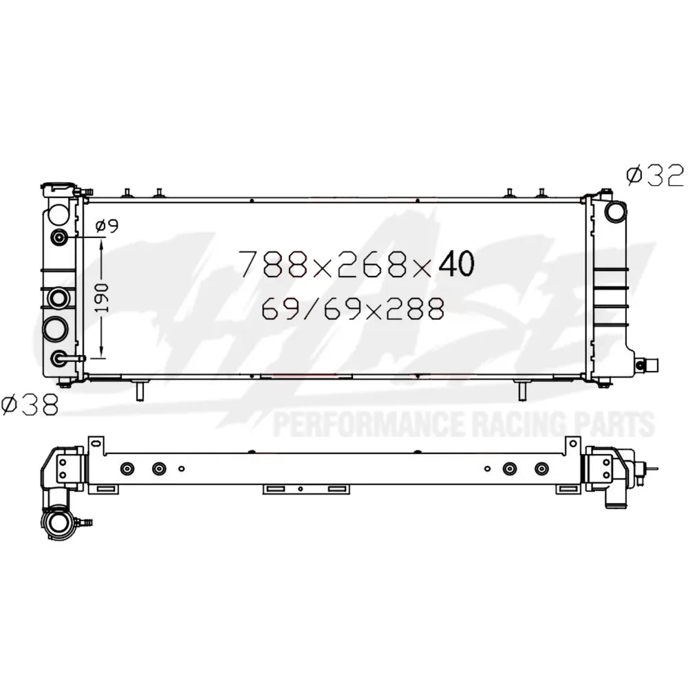 Алюминиевый радиатор для JEEP CHEROKEE COMANCHE WAGONEER 1991-2001 AT MT 40 мм OEM: 52079682AE