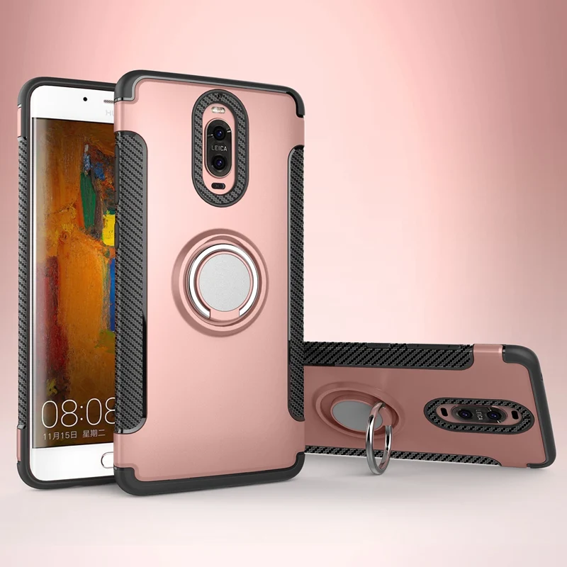 Для huawei mate 9 pro Футляр PC+ мягкие силиконовые кольца адсорбции Чехлы для huawei mate 9 pro Телефон держатель Броня Стенд чехол