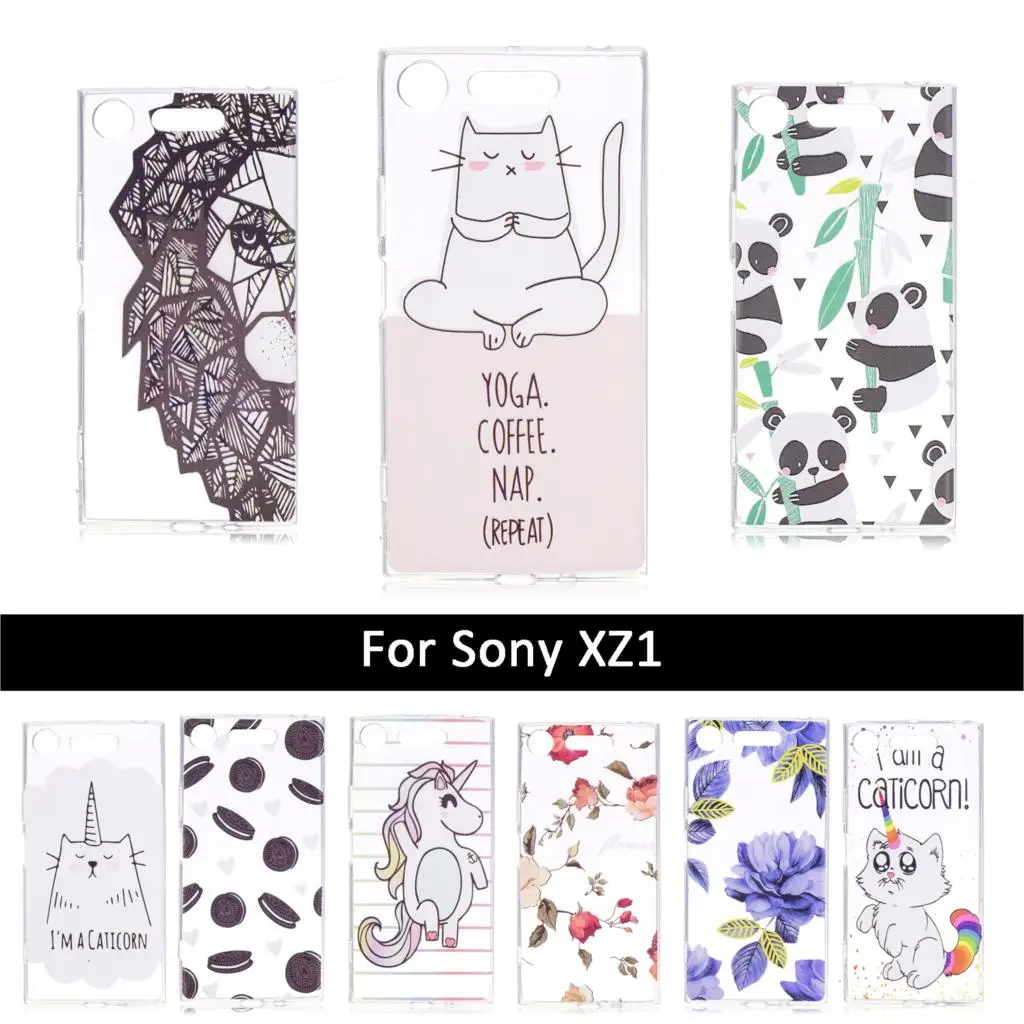TPU Case For Sony Xperia XZ1 G8341 Cartoon Back Cover XZ 1/XZ 1/G8341 Soft Silicone Mobile Phone Shells paint cases |