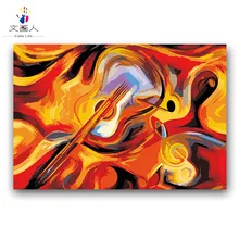 Абстрактная гитара скрипка Diy ditigal масляная живопись с комплектами, музыкальные инструменты масляная живопись, креативный подарок на день рождения для друга
