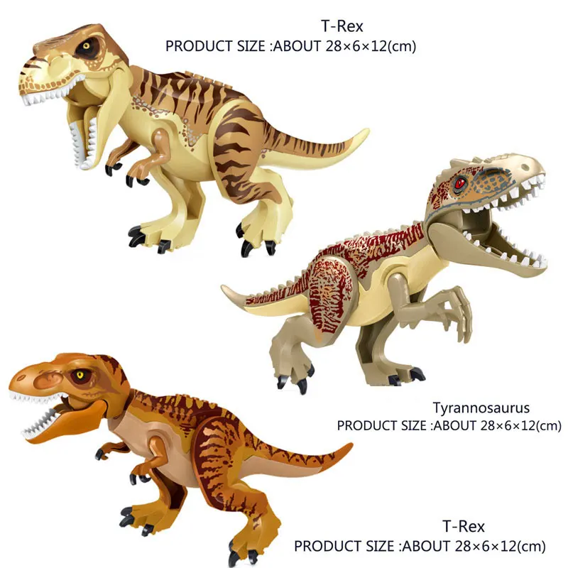 

Children Toy Plastic Dinosaur Tiger Pattern Rex Tyrannosaurus Model Building Bricks Cool Toys For Kid Boys Girls Cool Gift Mb038
