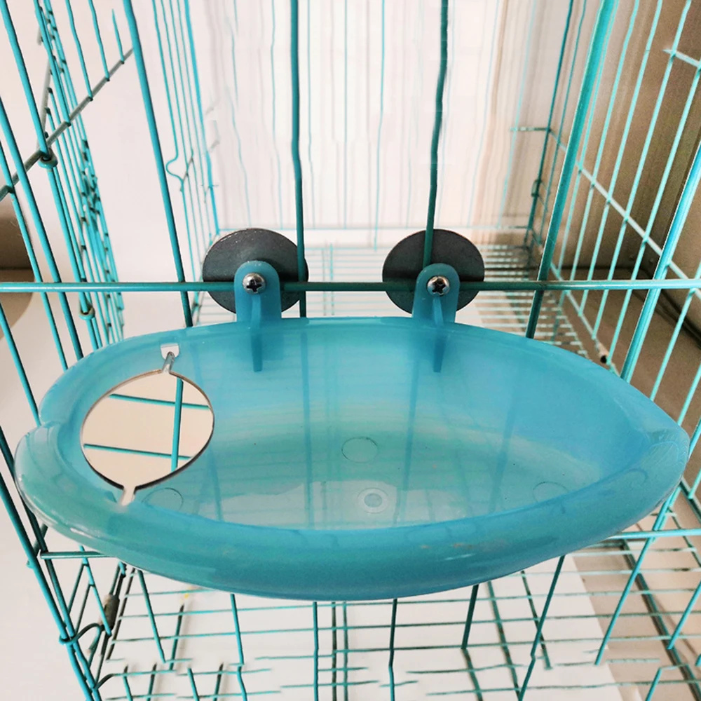 

Small Parrot Bird Bathtub Non-Toxic With Hook Pet Products Pet Cage Accessories Bird With Mirror Bath Shower Box Bird Bathtub