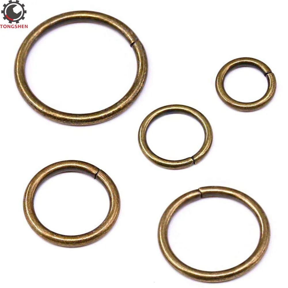 

50Pcs Bronze Assorted Multi-Purpose Metal O Ring for Hardware Bags Ring Hand DIY Accessories Metal O-rings Rings Non Welded