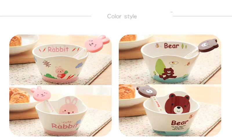 Kid Cartoon Bowl Dishes Cartoon Mouse Lunch Box Kid Baby Children Infant Baby Rice Feeding Bowl Porcelai Snack Ceramic Tableware