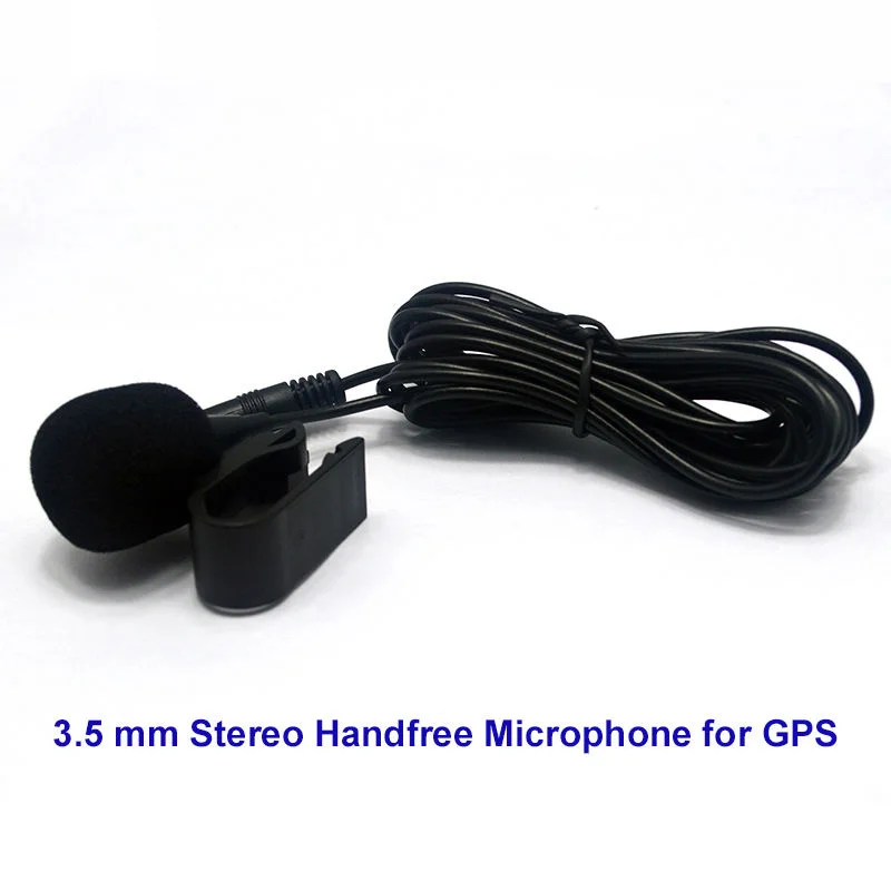 New Black Mini 3.5mm Wired External Car Microphone Mic For Car DVD Radio Stereo Player HeadUnits 1M Cable