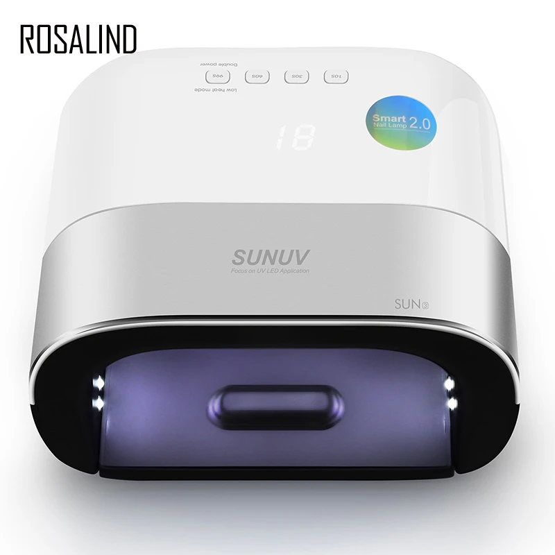 

ROSALIND Nail Dryer 48W Smart 2X Faster Curing Nail Varnish SUN3W UV LED Lamp With EU Manicure Tool Plastic Aluminum Nail Dryer