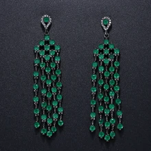 Роскошь emmaya, 3 цвета, длинные серьги для женщин, висячие, AAA, прозрачные серьги с кисточками из кубического циркония, подарок на свадьбу