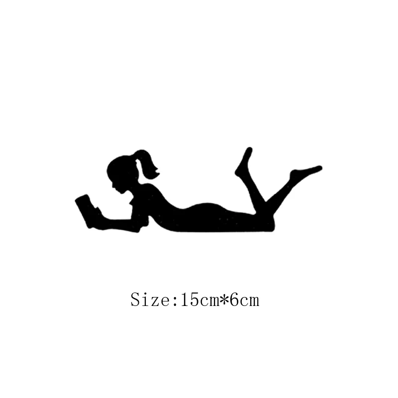 

KUCADA girl watching book switch panel sticker for wall decoration diy wall sticker pvc black removable WP1463