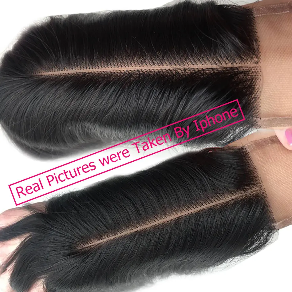 Бразильские прямые пучки волос с 2*6 парик с пробором посередине remy волосы солнечный свет 2*6 Закрытие с человеческие волосы переплетения пучки 1B