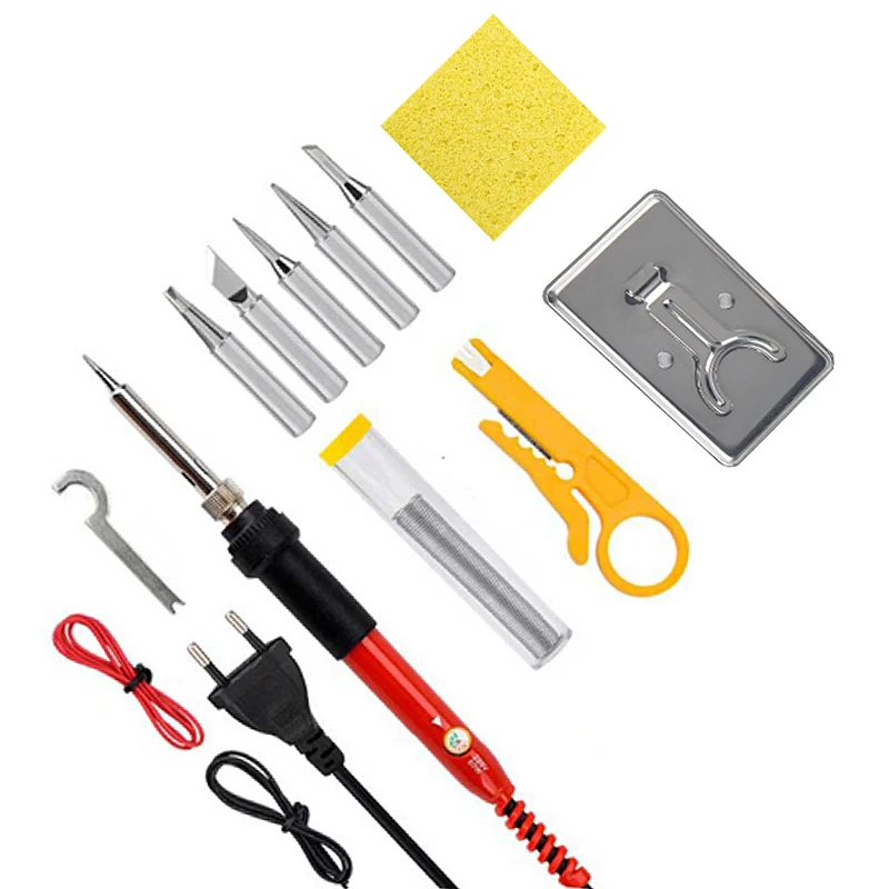 

JCD 220V 110V 60W Adjustable Soldering Iron Kit Including Soldering Iron Tips Solder Wire And Stand Perfect For DIY