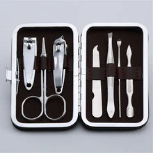 7 в 1 маникюрный набор профессиональный Когтерез камень шаблон Гвозди Art Красота инструменты ножницы нож Best подарок для вас