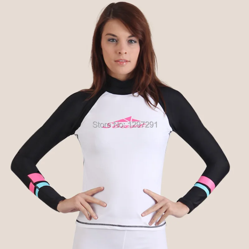 SBART 2014 women lycra surfing wetsuit solid lycra rashguard colorful