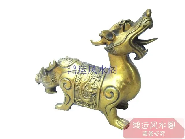 

Bronze statue copper slider brass double lucky pi xiu slider Bronze decoration