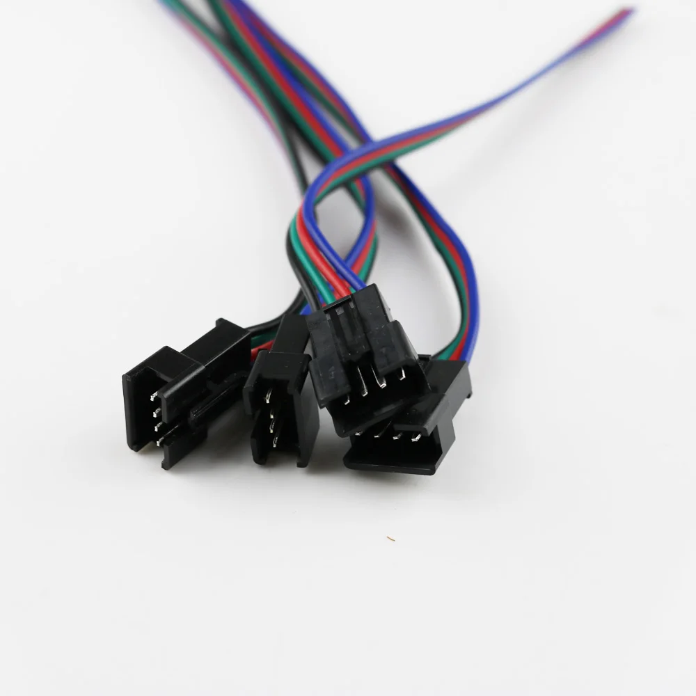 Оптовая продажа 10 комплектов JST 4pin разъем для 3528 5050 RGB светодиодные ленты кабель