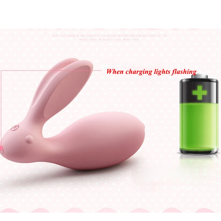 WOWYES Control inalámbrico USB carga conejo mensaje vibrador amor huevo doble fuerte juguetes sexua