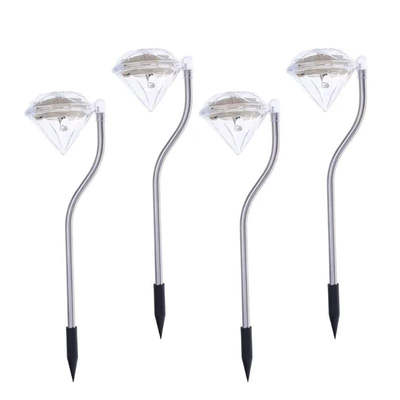 

4/6pcs Outdoor LED Solar Powered Garden Path Stake Lanterns Lamps LED Diamonds Lawn Light Solar Light Pathway Lawn Lamp