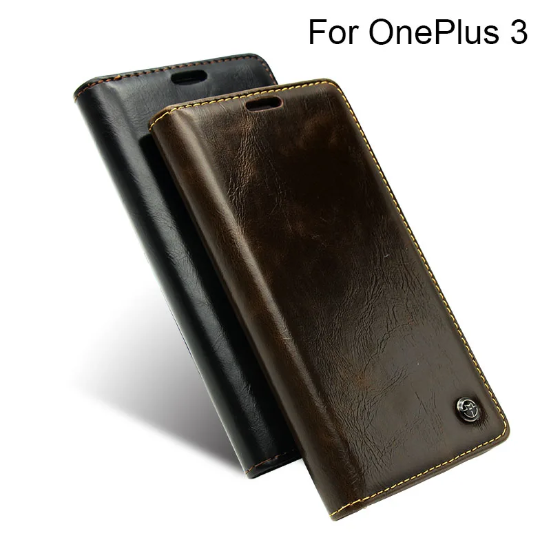 

One Plus 3 Luxury Brand Flip Cover For OnePlus 3 Case Genuine Real Leather Wallet Card Holder Original Phone Case Three