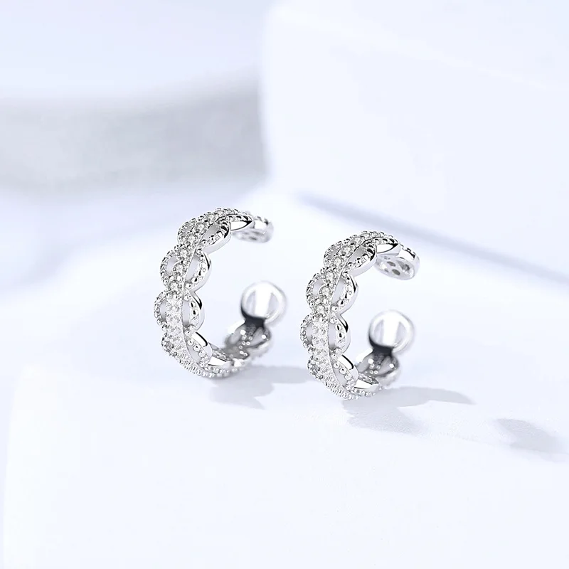 3 S clip earrings