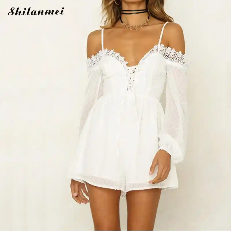 white lace rompers