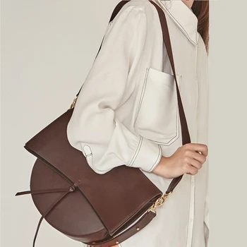 

Burminsa Trendy Semicircle Saddle Girls Wide Strap Messenger Bags Korean Style Female Purse Women Shoulder Crossbody Bags 2020