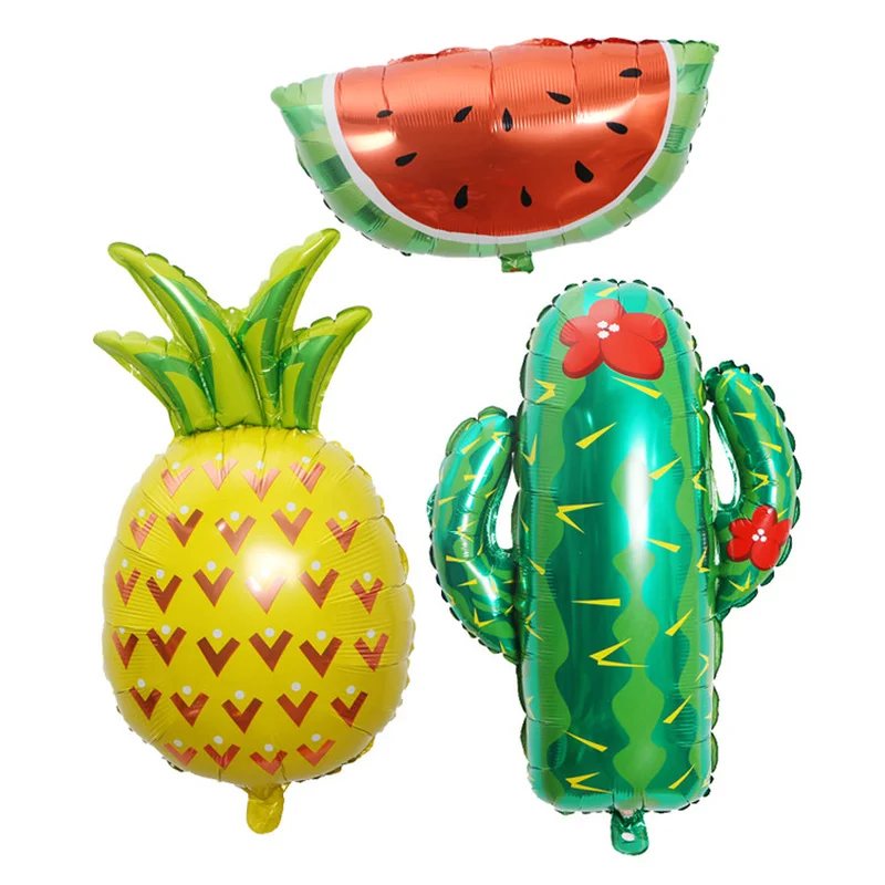 

1pc Cactus Plant Foil Balloon Fruit Watermelon Pineapple Helium Balloons for Birthday Summer Party Wedding Decoration Ballons