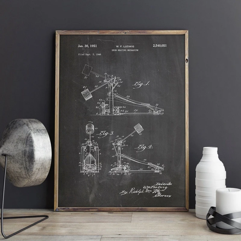Drum Kick Pedal Poster Music Room Decor