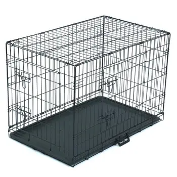 

36" Pet Kennel Cat Dog Folding Steel Crate Animal Playpen Wire Metal E5M1
