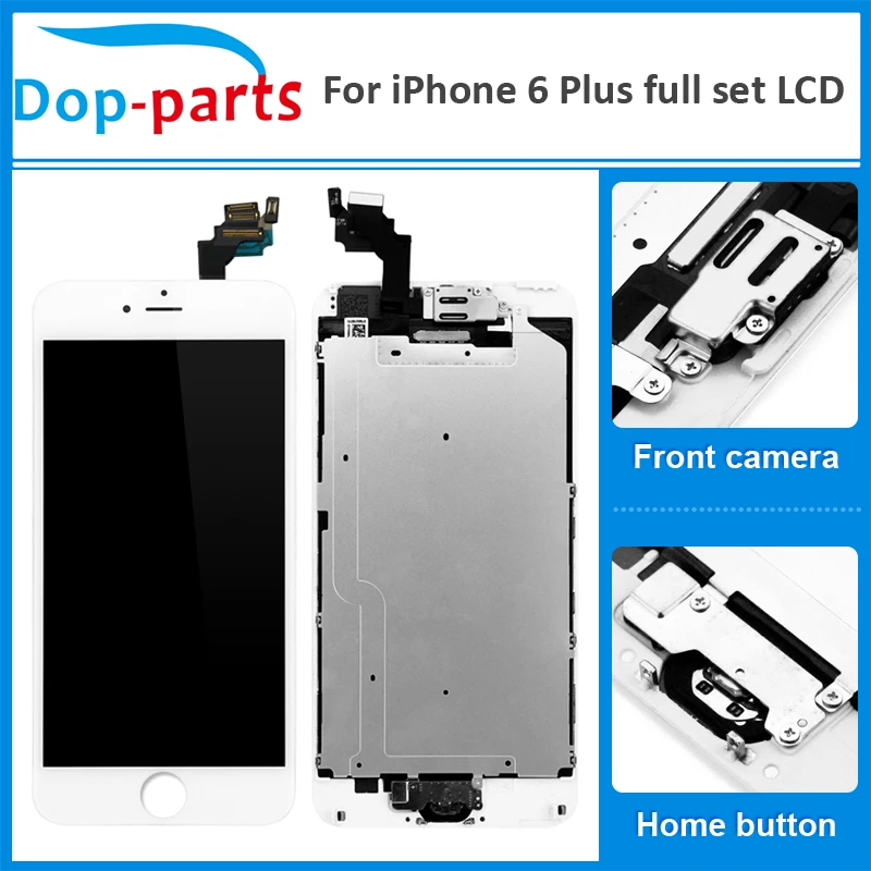 

High Screen Full Set LCD For iPhone 6 plus LCD Display home button + front camera Touch Screen Digitizer Assembly Replacement