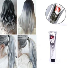 1Pc 100Ml Fashion Light Gray Color Natural Permanent Super Hair Dye Cream Cosmetic Tools