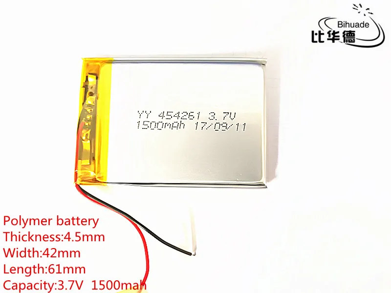 Lithium Ion Battery Bluetooth Speaker Battery 3.7V Lithium Polymer Battery 454261 MP3 MP5 GPS Bluetooth Small Stereo 1500 mAh