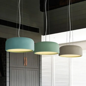 

Modern minimalist Nordic led Chandeliers Lights creative dining room bedroom balcony LED Round Macaron color chandelier fixtures