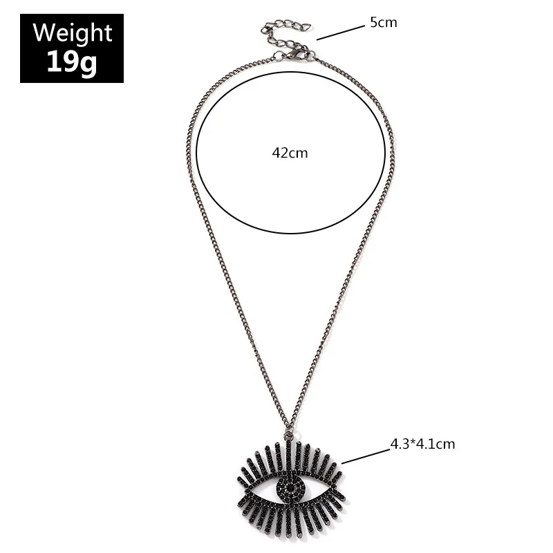 Панк ожерелье с подвеской от сглаза, ювелирное изделие из черного сплава, Rhonestone, звено цепи, ожерелье, чокер, модное ювелирное изделие, collares de moda
