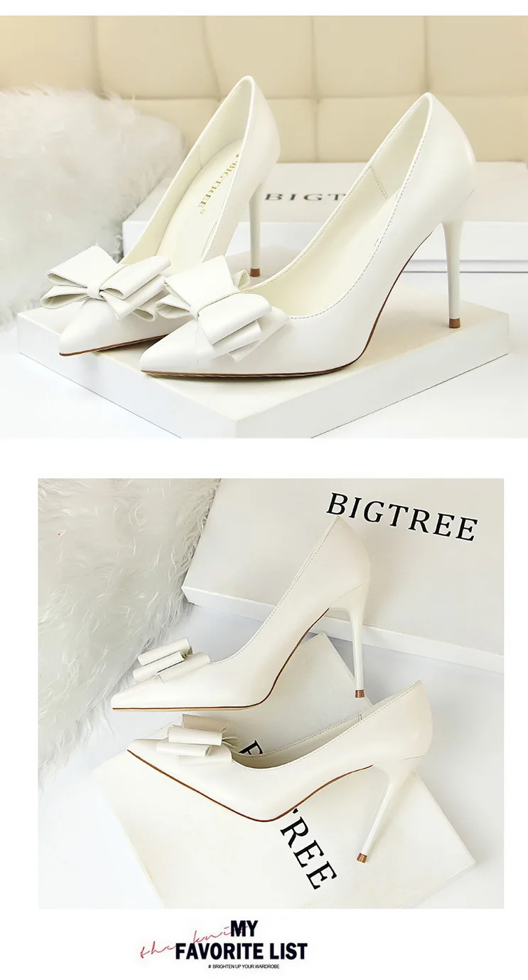 B1-1Size 34-43, женские цветные туфли-лодочки из PU искусственной кожи женская обувь без шнуровки женская свадебная обувь с бантом женская обувь на высоком каблуке