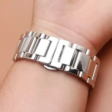 Stainless Steel Watchband Bracelet 18mm 20mm 22mm 24mm Butterfly Buckle Straps Silver stainless steel watch bands