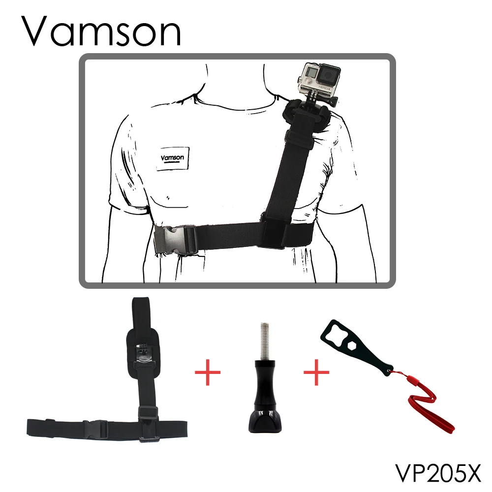 Vamson for GoPro Accessories Shoulder Chest Harness Tripod Strap Mount For GoPro hero 5 4 3+2 1 Xiaomi for Yi for SJCAM VP205 Vamson for GoPro Accessories Shoulder Chest Harness Tripod Strap Mount For GoPro hero 5 4 3+2 1 Xiaomi for Yi for SJCAM VP205