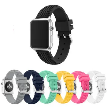 

38mm 42mm Apple Watch Band Soft Silicone Sport Replacement Watch Band For iWatch Wrist Strap With Connectors Adapters Watchbands