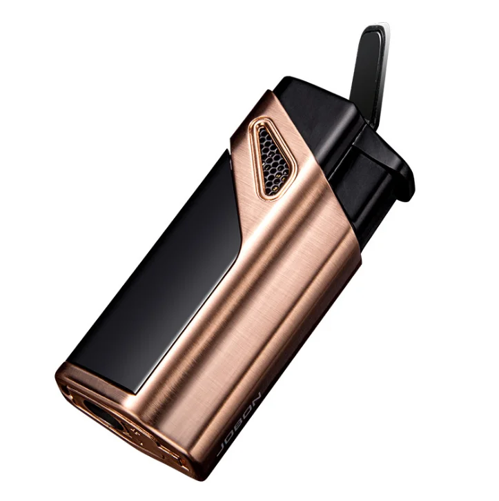 

High Grade Windproof Metal Refillable Jet Butane Torch Gas Cigarette Lighter Novelty 3 Flames Cigar Lighter Men Gadgets Gift