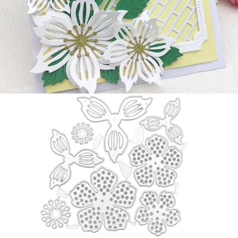 Flower Metal Cutting Dies Die Cut Flower Leaf Spring Garden Build Up Collage Scrapbook Card ...