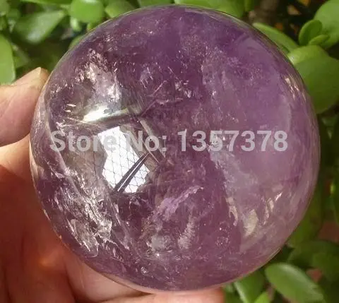 

huij 00307 NATURAL RAINBOW AMETHYST QUARTZ CRYSTAL SPHERE Bronze Statue