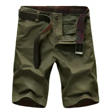 Новое летнее х/б мужские шорты дышащая Для мужчин шорты-бермуды Masculina средней высоты наивысшего качества с эластичной резинкой на талии, брюки-карго с короткими Для мужчин плюс Размеры 30-42 без ремня