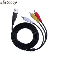 Elistoooop 1,5 м 5 футов USB 2,0-3 RCA кабель папа-папа AV аудио адаптер Шнур для AV оборудования для HDD плеера