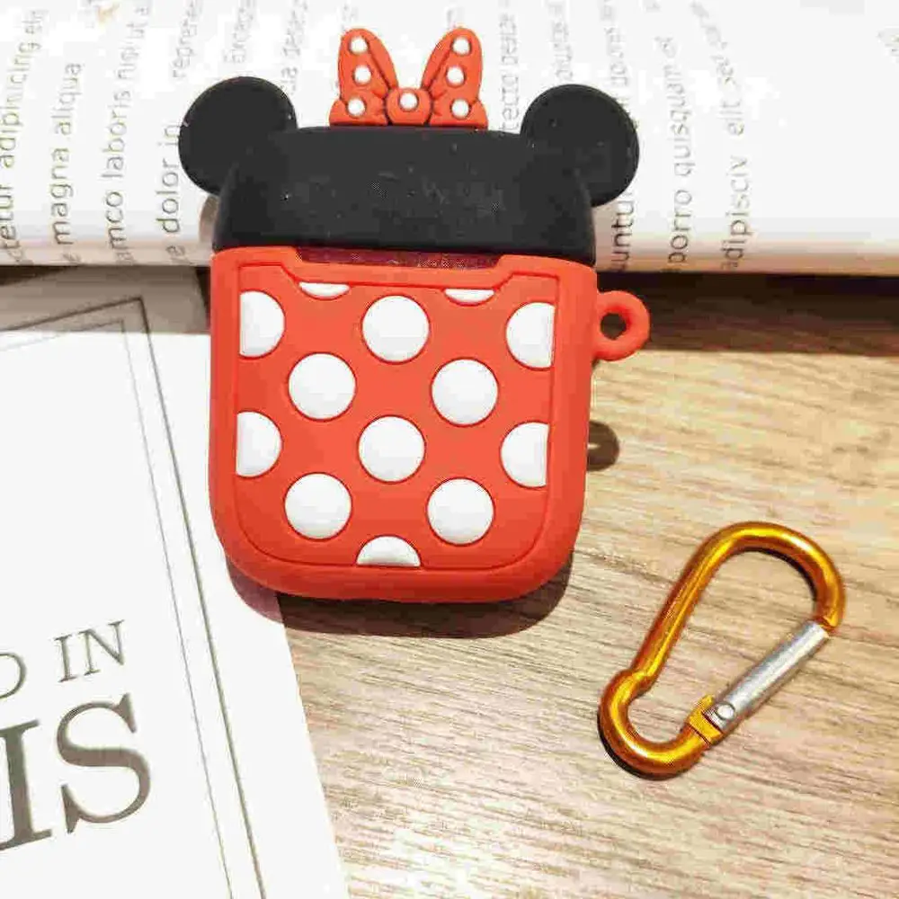 Disney, домашняя одежда с Минни Маус из мультфильма беспроводная гарнитура силиконовой втулкой Творческий пыленепроницаемый Apple Держатель C Bluetooth гарнитура комплект набор для хранения - Цвет: 12