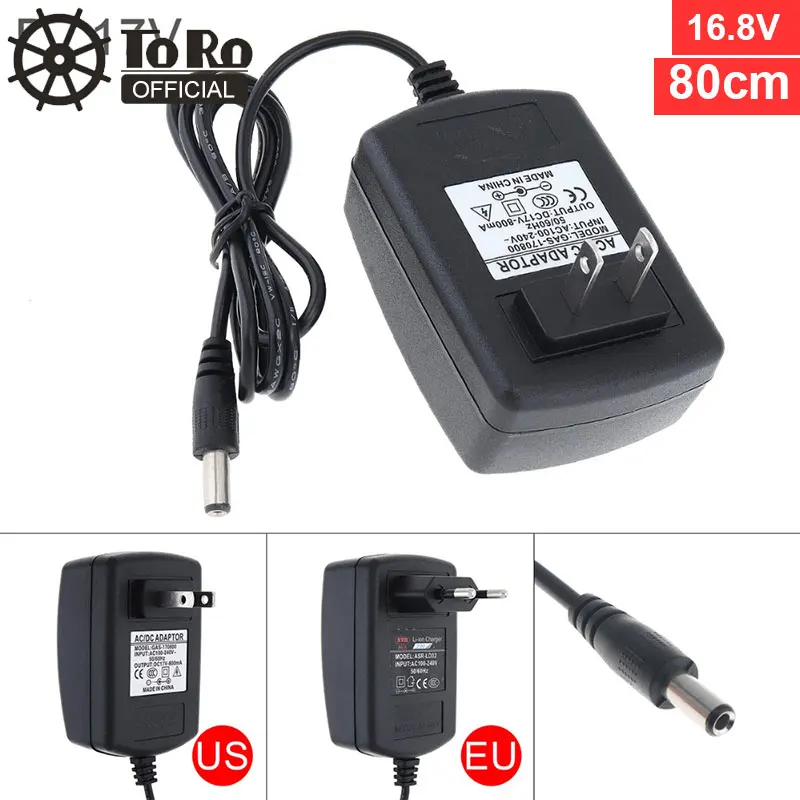 TORO 80/90cm DC 16.8-17V Lithium Battery Rechargeable Charger Support 100-240V Power Source for Lithium Electrical Screwdriver 100 240v dc 21v power source adapter power tools lithium battery charger for cordless electric drill hammer screwdriver wrench