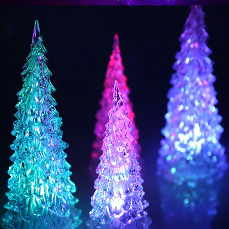 Luminous Christmas Toys Acrylic Crystal Night Light Christmas Tree Children emitting toys kids 